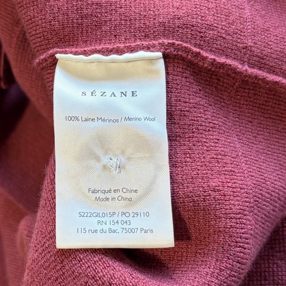 Sezane Betty 100% Merino Wool Rose Pink Button Cardigan Pocket Sweater S - Picture 8 of 9